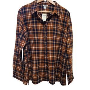 Duluth Trading Plaid Button Up Shirt Rustic Cottage Core Women's Size XXL